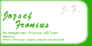 jozsef fronius business card